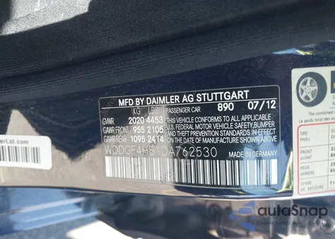 2013 Mercedes-Benz C 250 Sport from USA, damaged, VIN WDDGF4HB1DA762530